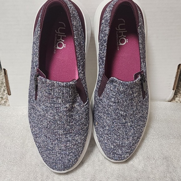 Ryka Slip-On Shoes with Zip Detail Ally Heathered Purple Grape 7.5 M Lightweight - Picture 6 of 7